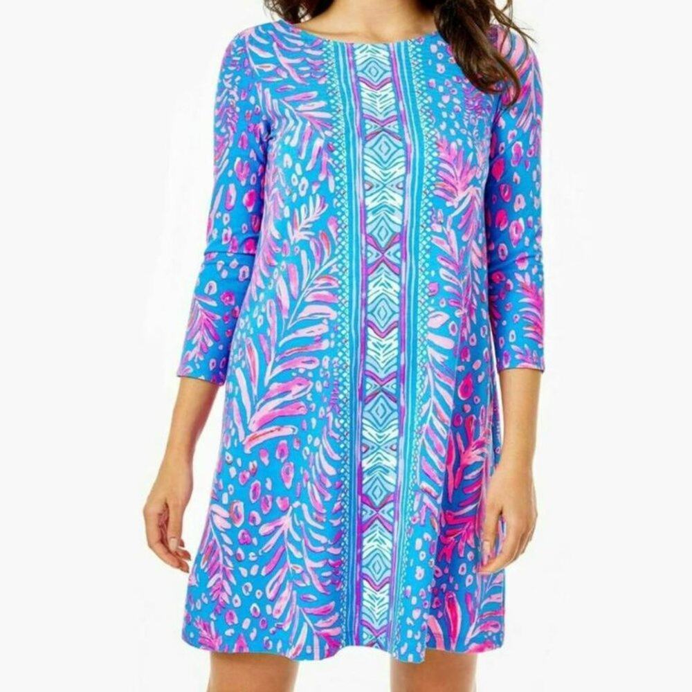 Lilly Pulitzer Ophelia Swing Dress in Pundy Blue La Zebra Pink Size M